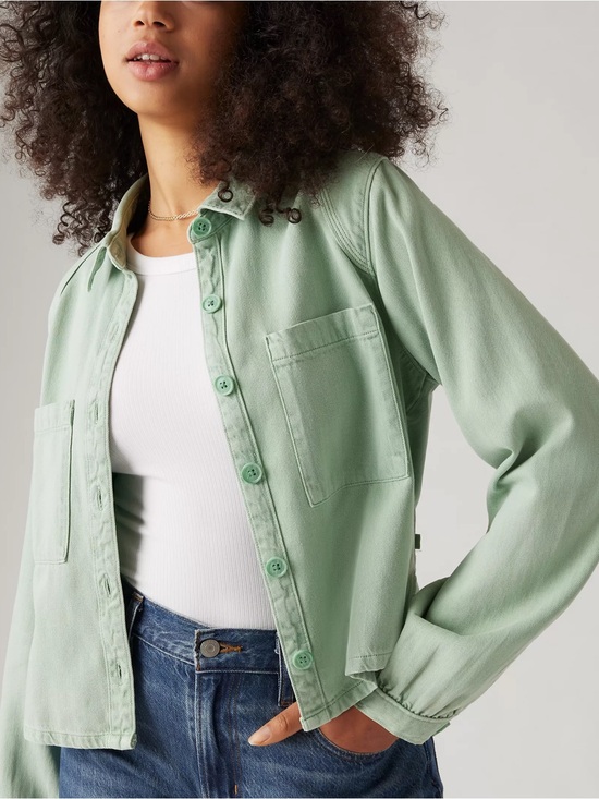 Levi's Tops - Levi's Tyla Shirt Button Down Collar Blue Surf Green Cotton Lyocell‎ Size Small